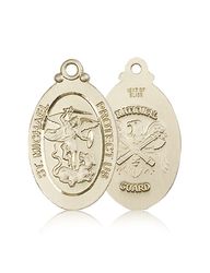 14kt Gold St. Michael / National Guard Medal" itemprop="image