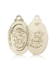 14kt Gold St. Michael / Navy Medal" itemprop="image