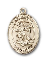 14kt Gold St. Michael / Paratrooper Patron Saint Medal - Medium" itemprop="image