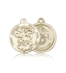 14kt Gold St. Michael the Archangel Medal" itemprop="image