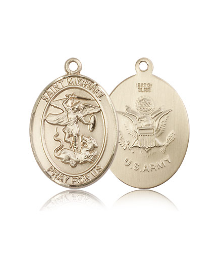 14kt Gold St. Michael the Archangel Patron Saint Medal - Large ...