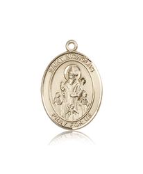 14kt Gold St. Nicholas Patron Saint Medal - Large" itemprop="image