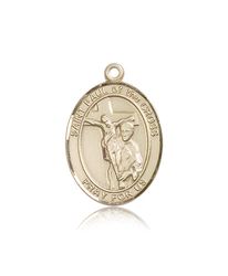 14kt Gold St. Paul of the Cross Patron Saint Medal - Large" itemprop="image