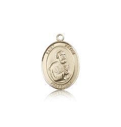 14kt Gold St. Peter the Apostle Patron Saint Medal - Medium" itemprop="image