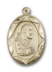 14kt Gold St. Pio of Pietrelcina Medal" itemprop="image