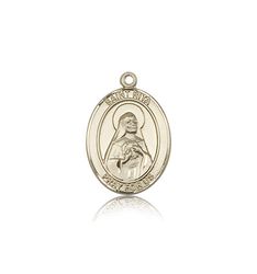 14kt Gold St. Rita of Cascia / Baseball Patron Saint Medal - Medium" itemprop="image