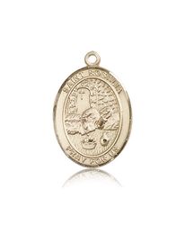 14kt Gold St. Rosalia Patron Saint Medal - Large" itemprop="image