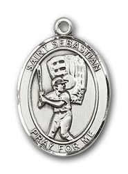 14kt Gold St. Sebastian / Baseball Patron Saint Medal - Large" itemprop="image