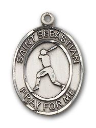 14kt Gold St. Sebastian/Baseball Patron Saint Medal - Large" itemprop="image