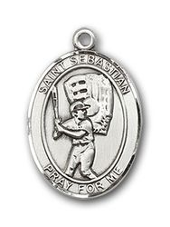 14kt Gold St. Sebastian / Baseball Patron Saint Medal - Medium" itemprop="image