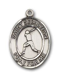 14kt Gold St. Sebastian/Baseball Patron Saint Medal - Small" itemprop="image