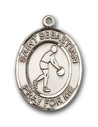 14kt Gold St. Sebastian/Basketball Patron Saint Medal - Medium" itemprop="image