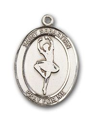 14kt Gold St. Sebastian/Dance Patron Saint Medal - Medium" itemprop="image