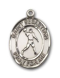 14kt Gold St. Sebastian/Football Patron Saint Medal - Medium" itemprop="image