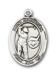 14kt Gold St. Sebastian / Golf Patron Saint Medal - Medium" itemprop="image