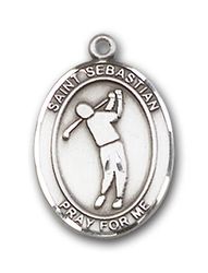 14kt Gold St. Sebastian/Golf Patron Saint Medal - Small" itemprop="image