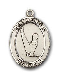 14kt Gold St. Sebastian/Gymnastics Patron Saint Medal - Medium" itemprop="image