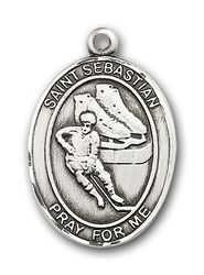 14kt Gold St. Sebastian / Hockey Patron Saint Medal - Large" itemprop="image