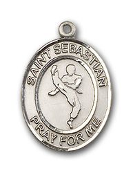 14kt Gold St. Sebastian/Martial Arts Patron Saint Medal - Medium" itemprop="image