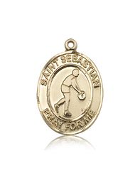 14kt Gold St. Sebastian Patron Saint Medal - Large" itemprop="image