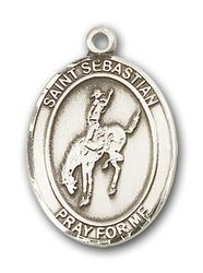 14kt Gold St. Sebastian / Rodeo Patron Saint Medal - Large" itemprop="image