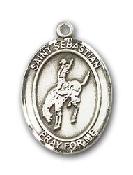 14kt Gold St. Sebastian / Rodeo Patron Saint Medal - Medium" itemprop="image