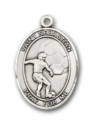 14kt Gold St. Sebastian / Soccer Patron Saint Medal - Medium" itemprop="image