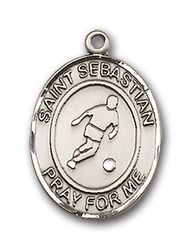 14kt Gold St. Sebastian/Soccer Patron Saint Medal - Medium" itemprop="image