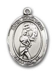 14kt Gold St. Sebastian / Softball Patron Saint Medal - Large" itemprop="image