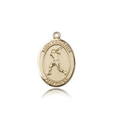 14kt Gold St. Sebastian / Softball Patron Saint Medal - Medium" itemprop="image