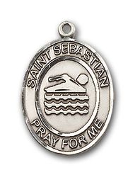 14kt Gold St. Sebastian/Swimming Patron Saint Medal - Medium" itemprop="image