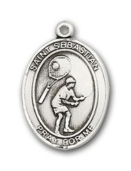 14kt Gold St. Sebastian / Tennis Patron Saint Medal - Medium" itemprop="image