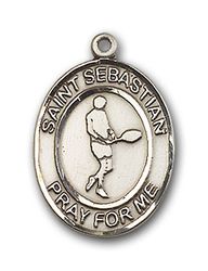 14kt Gold St. Sebastian/Tennis Patron Saint Medal - Medium" itemprop="image