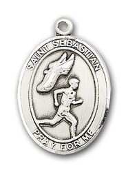 14kt Gold St. Sebastian / Track & Field Patron Saint Medal - Large" itemprop="image