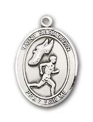 14kt Gold St. Sebastian / Track & Field Patron Saint Medal - Medium" itemprop="image