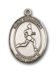 14kt Gold St. Sebastian/Track & Field Patron Saint Medal - Medium" itemprop="image