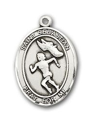 14kt Gold St. Sebastian / Track & Field Patron Saint Medal - Medium" itemprop="image