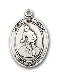 14kt Gold St. Sebastian / Wrestling Patron Saint Medal - Medium" itemprop="image