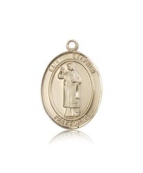 14kt Gold St. Stephen the Martyr Patron Saint Medal - Large" itemprop="image