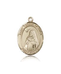 14kt Gold St. Teresa of Avila Patron Saint Medal - Large" itemprop="image