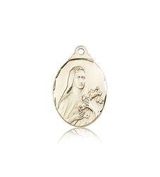 14kt Gold St. Theresa Medal" itemprop="image