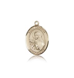 14kt Gold St. Theresa Patron Saint Medal - Medium" itemprop="image