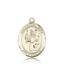 14kt Gold St. Uriel Patron Saint Medal - Large" itemprop="image