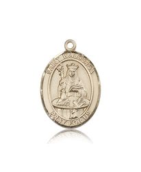 14kt Gold St. Walburga Patron Saint Medal - Large" itemprop="image