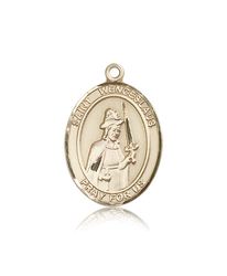 14kt Gold St. Wenceslaus Patron Saint Medal - Large" itemprop="image