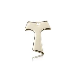 14kt Gold Tau Cross Medal" itemprop="image