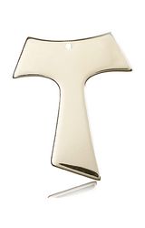 14kt Gold Tau Cross Medal" itemprop="image