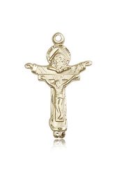 14kt Gold Trinity Crucifix Medal" itemprop="image