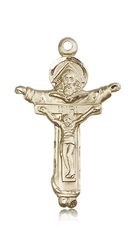 14kt Gold Trinity Crucifix Medal" itemprop="image