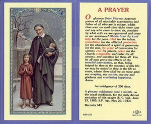 A Prayer To St. Vincent Holy Card" itemprop="image